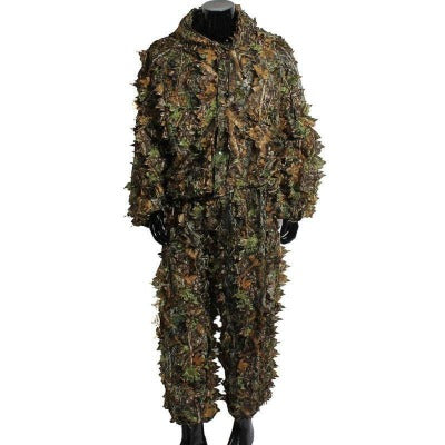 Aolikes Hunting Clothes | 3D Leaves Lightweight Breathable Long Sleeve Hooded Suit | Top+Pants